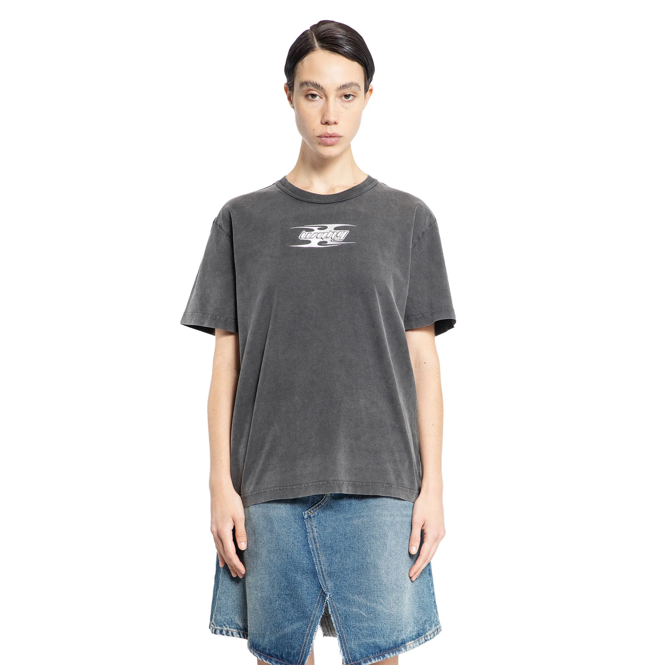 ALEXANDER WANG WOMAN GREY T-SHIRTS & TANK TOPS