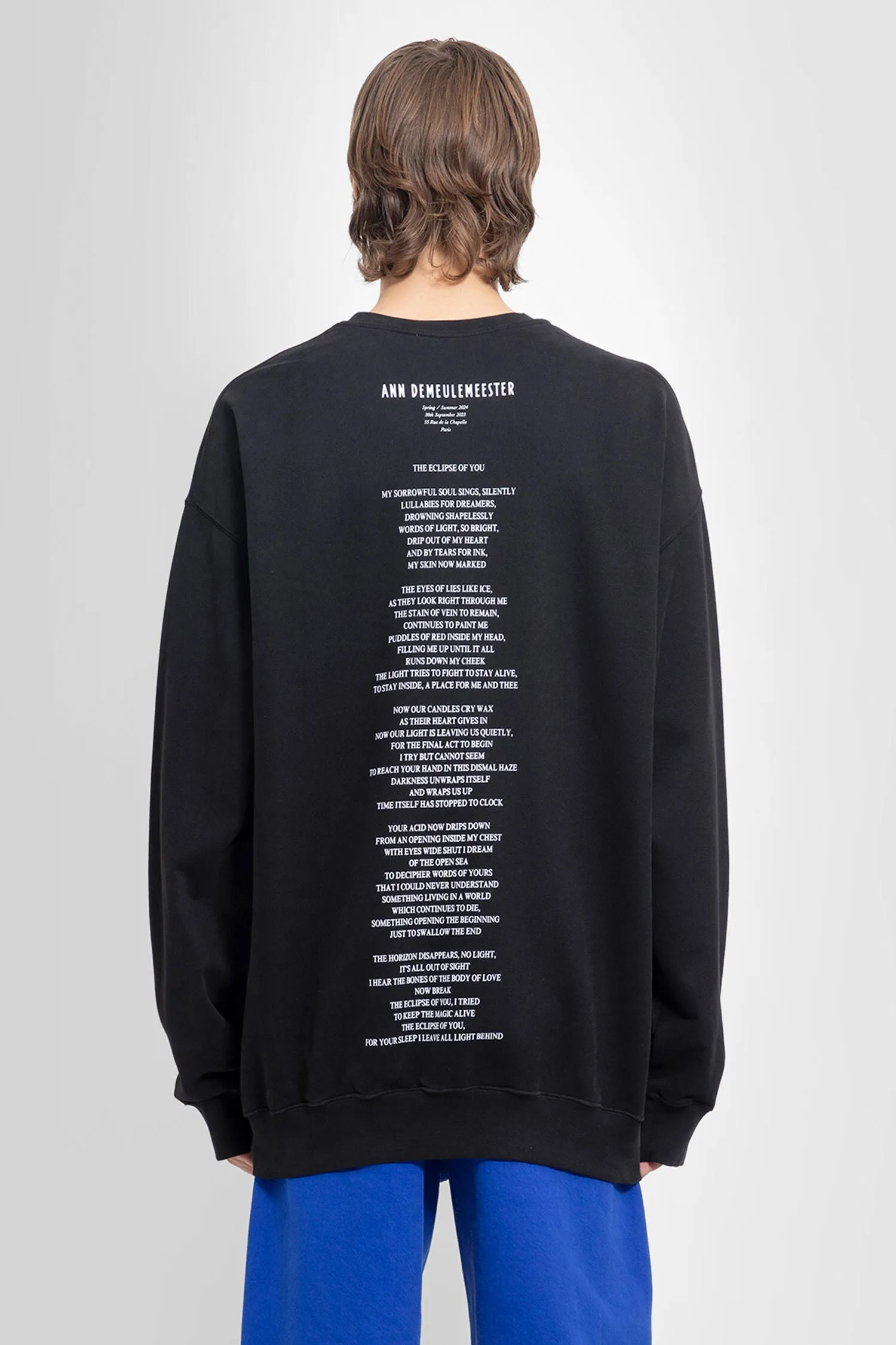 ANN DEMEULEMEESTER MAN BLACK SWEATSHIRTS