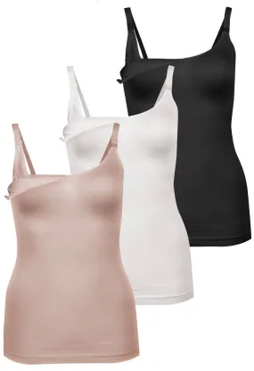 Bamboo Nursing Camisole with Built-In Bra - Fancy 3 Pack