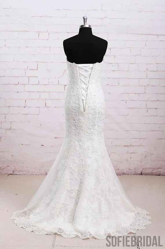 Classice Sweetheart Lace Mermaid Wedding Dresses Online, WD393