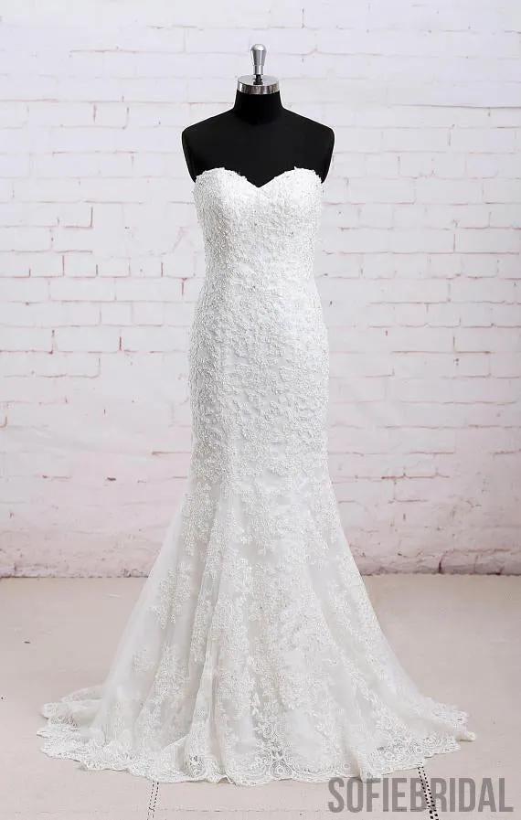 Classice Sweetheart Lace Mermaid Wedding Dresses Online, WD393