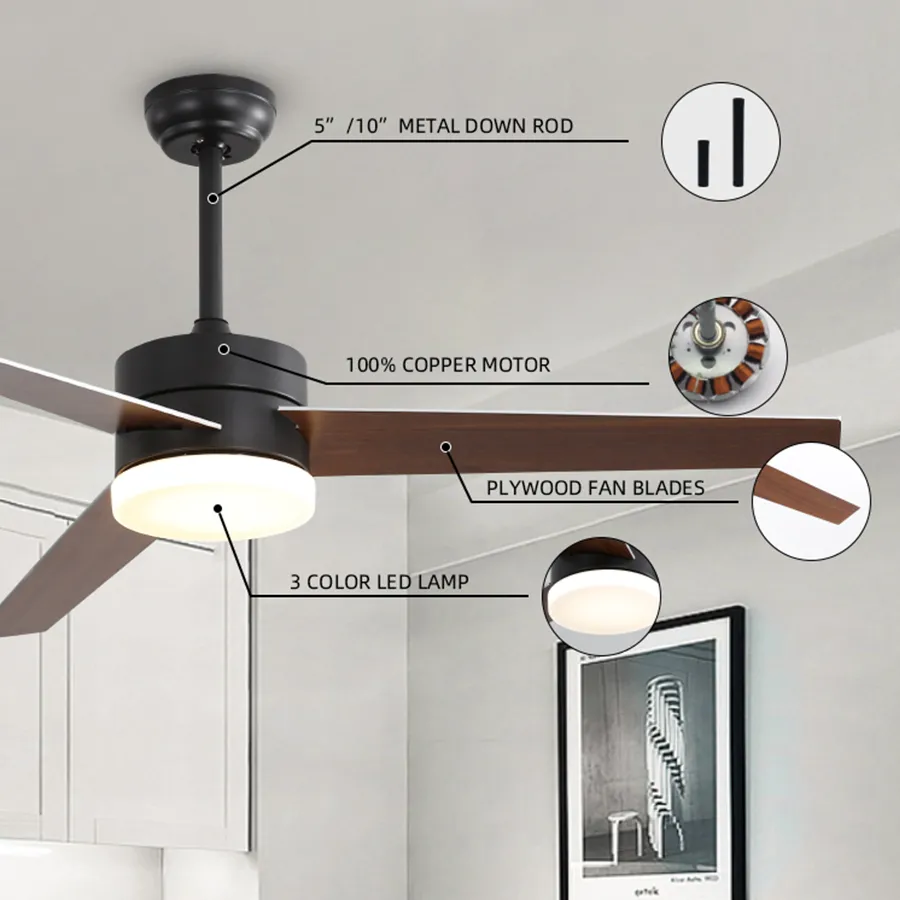 Fordel Ceiling Fan with Reversible Blade