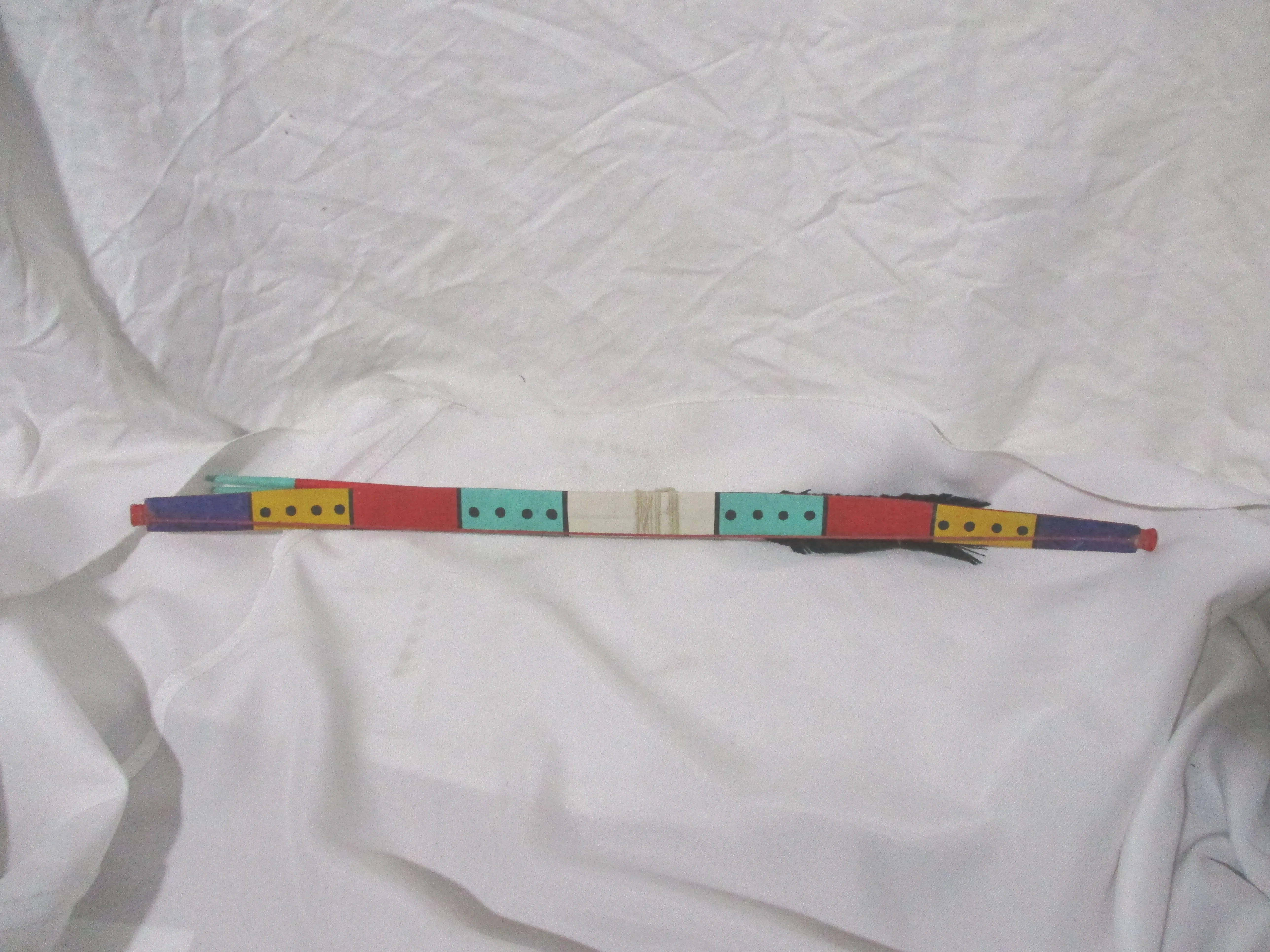 Handmade Artisan Wall Art Primitive Bow Arrow Wood Southwestern Colorful