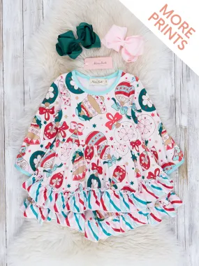 Happiest Holidays Tiered Ruffle Dress