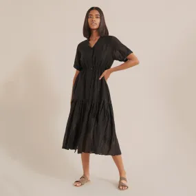 Imogen Button-Front Midi Dress