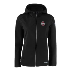 Ladies Ohio State Buckeyes Cutter & Buck Eco Softshell Full Zip Black Jacket