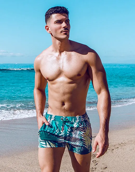 S50 Print Swimshorts - Feuille Green