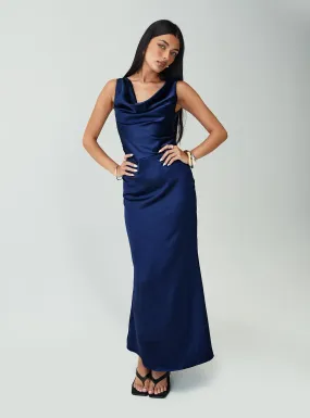 Soprano Plunge Maxi Dress Navy