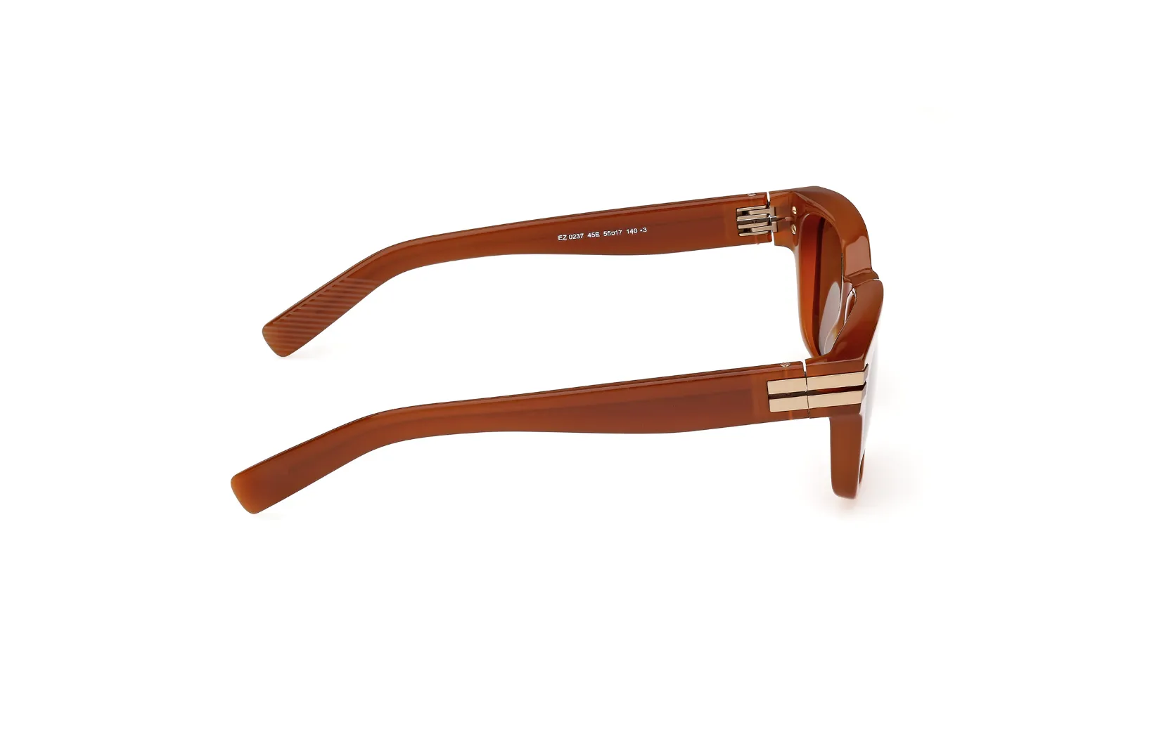 ZEGNA Acetate Rectangular Sunglasses (Light Brown)